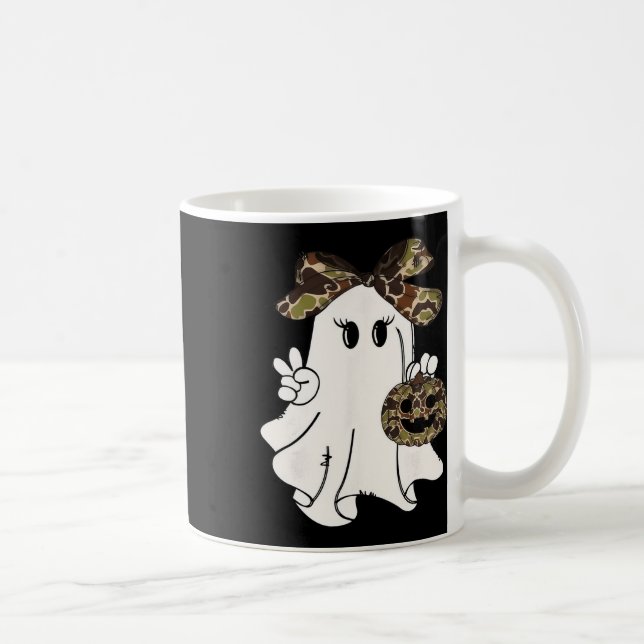 Funny Halloween Camouflage Camo Ghost Hej Huntin Kaffemugg (Höger)