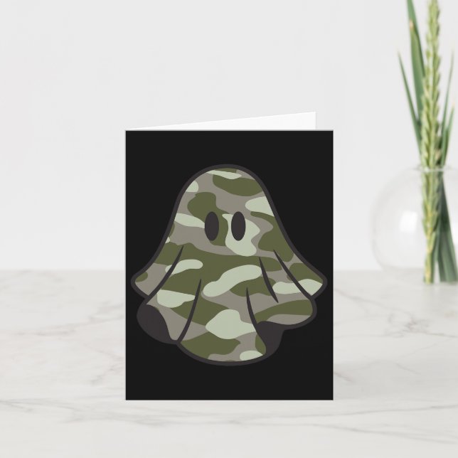 Funny Halloween Camouflage Camo Ghost Hej Huntin Kort (Framsida)