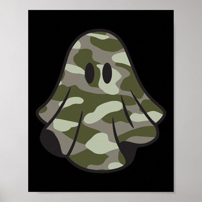 Funny Halloween Camouflage Camo Ghost Hej Huntin Poster (Framsidan)