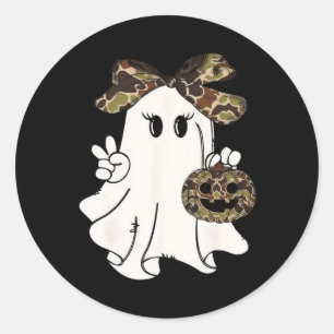 Funny Halloween Camouflage Camo Ghost Hej Huntin Runt Klistermärke