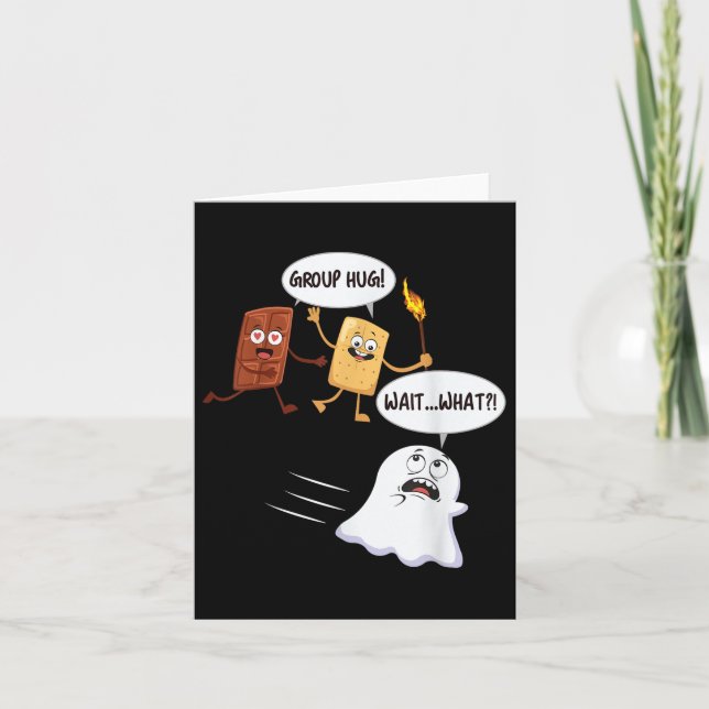 Funny Halloween Camping Smores Smores Marshmallow Kort (Framsida)