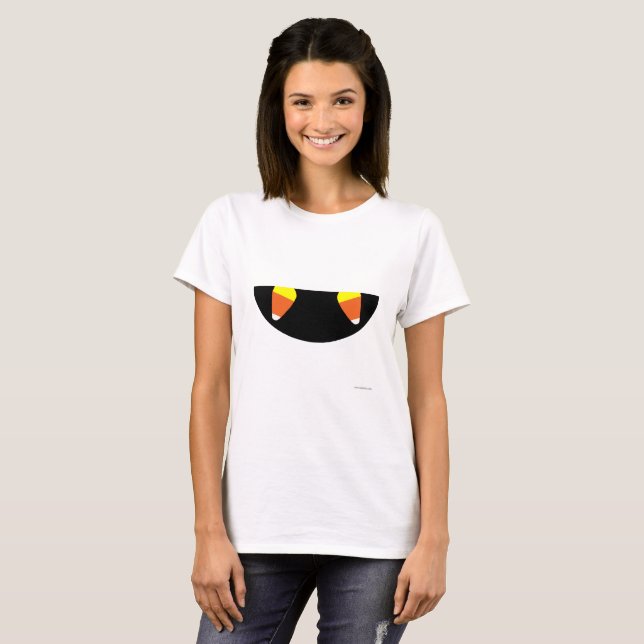 Funny Halloween Candy Fangs T-shirt (Hel framsida)