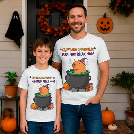 Funny Halloween Capybara "Maximum Slappna av Mode" T Shirt