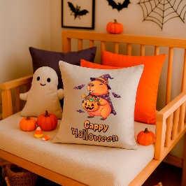 Funny Halloween Capybara Spooky Cute Décor Kudde