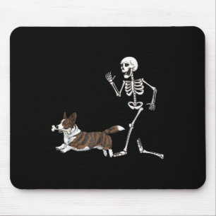 Funny Halloween Cardigan Welsh Corgi och Skeleton Musmatta