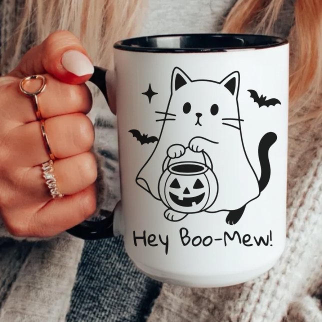 Funny Halloween Cat Mug, Funny Spooky Season Mug Mugg (halloween mug, ghost cat mug, cute halloween mug, spooky cat mug, funny halloween mug for kids,)