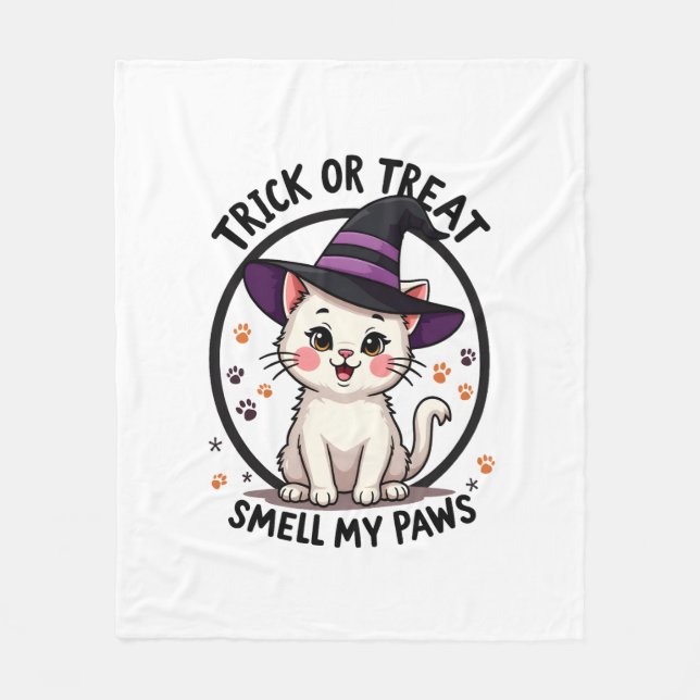 Funny Halloween Cat Shirt - Cute Trick or Treat Gi Fleecefilt (Framsidan)