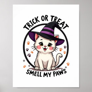 Funny Halloween Cat Shirt - Cute Trick or Treat Gi Poster