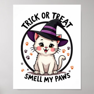 Funny Halloween Cat Shirt - Cute Trick or Treat Gi Poster