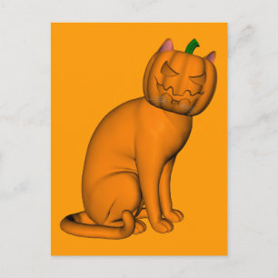 Funny Halloween Cat Vykort