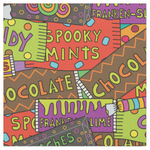 Funny Halloween Chocolate Candy Mönster Tyg