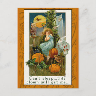 Funny Halloween Clown Card Vykort