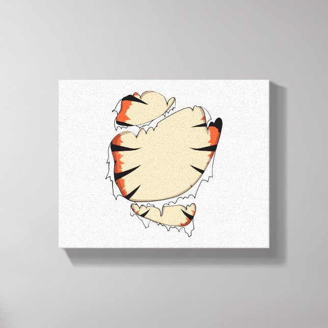 Funny Halloween-Coola Funny Halloween för tiger Canvastryck (Framsida)