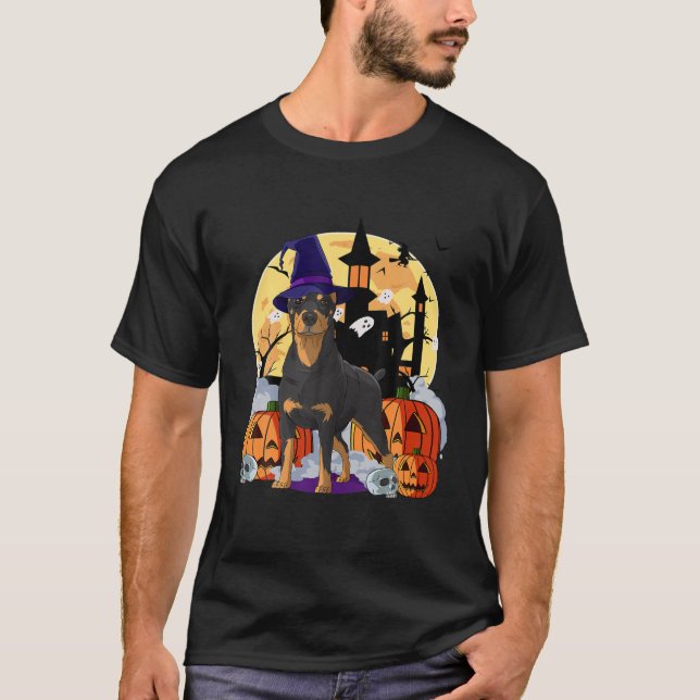 Funny Halloween Corgi Witch Fladdermus Pumpkin T Shirt (Framsida)