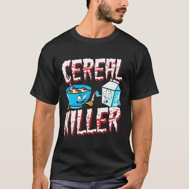 Funny Halloween Costume Cereal Killer T-Shirt (Framsida)