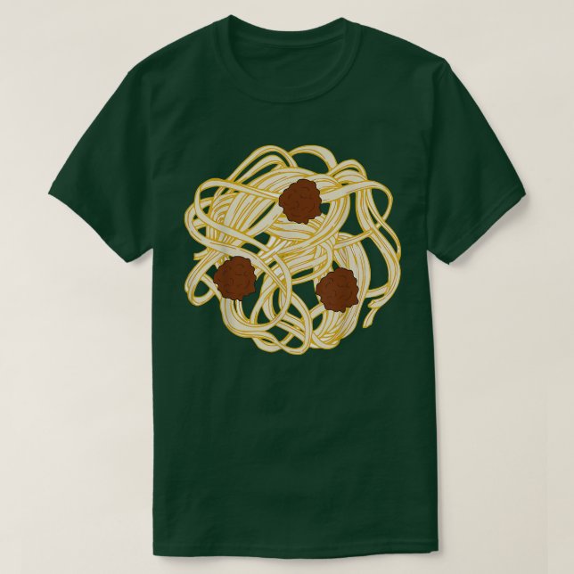 Funny Halloween Costume Food Spaghetti Meatbulls S T Shirt (Design framsida)