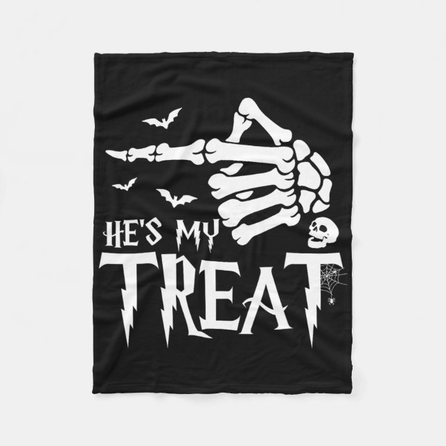 Funny Halloween Costume par Skeleton Matching S Fleecefilt (Framsidan)