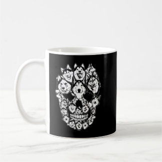 Funny Halloween Costume Skull Siberian husky Hund  Kaffemugg