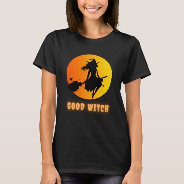 Funny Halloween Costume T-shirt with the Good Witc (Framsida)