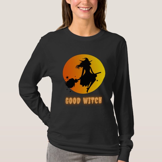 Funny Halloween Costume T-shirt with the Good Witc (Framsida)