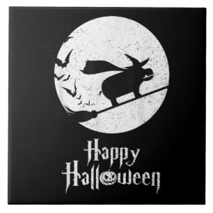 Funny Halloween Costume Witch Hippo Älskare Gift Kakelplatta