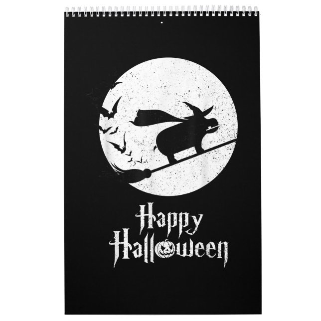 Funny Halloween Costume Witch Hippo Älskare Gift Kalender (Omslag)