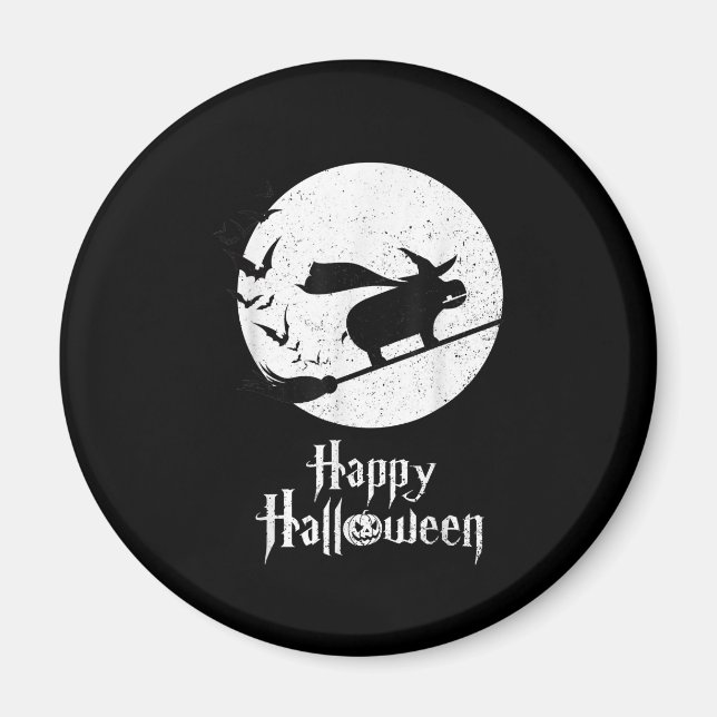 Funny Halloween Costume Witch Hippo Älskare Gift Magnet (Framsidan)