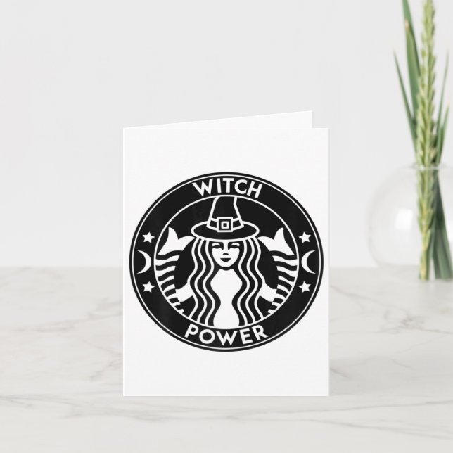 Funny Halloween Costume Witch Power Fall Perf Kort (Framsida)