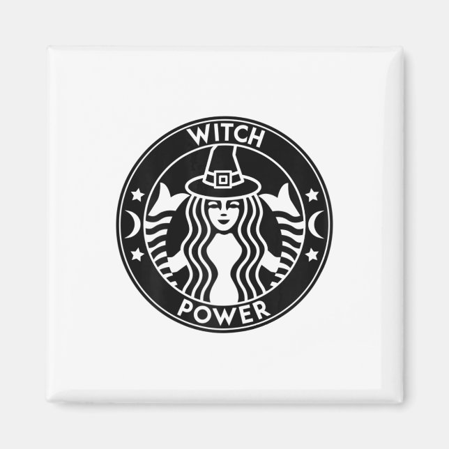Funny Halloween Costume Witch Power Fall Perf Magnet (Framsidan)