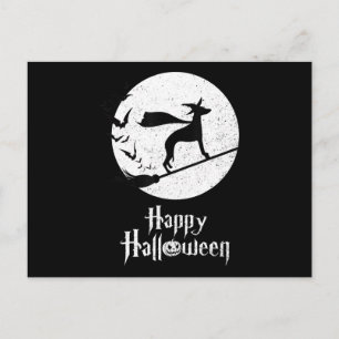 Funny Halloween Costume Witch WHIPPET Hund älskare Meddelande Vykort