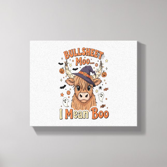 Funny Halloween Cow Bullsheet I-Elak Canvastryck (Framsida)