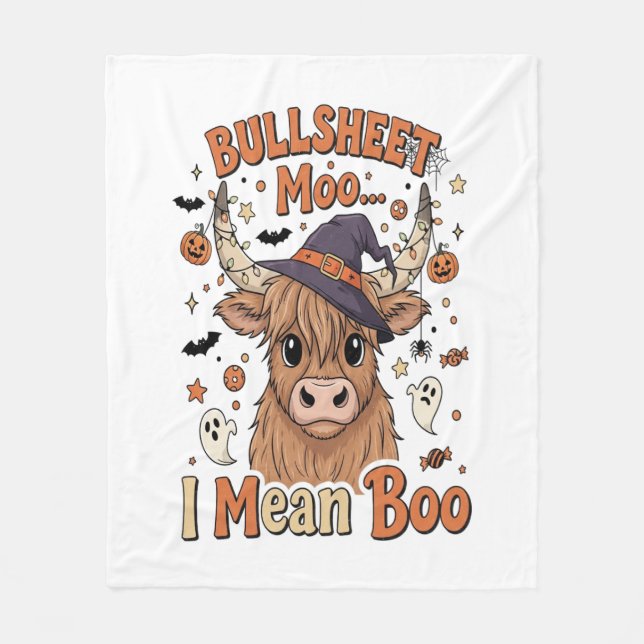 Funny Halloween Cow Bullsheet I-Elak Fleecefilt (Framsidan)