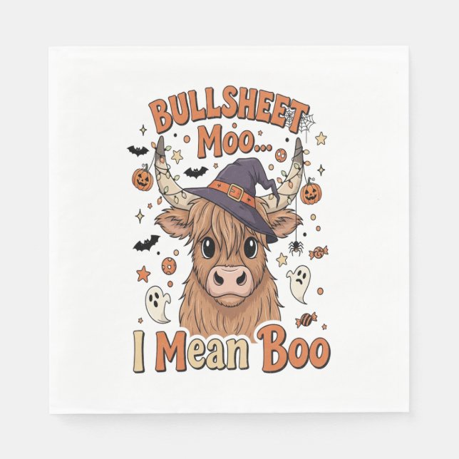 Funny Halloween Cow Bullsheet I-Elak Pappersservett (Framsidan)