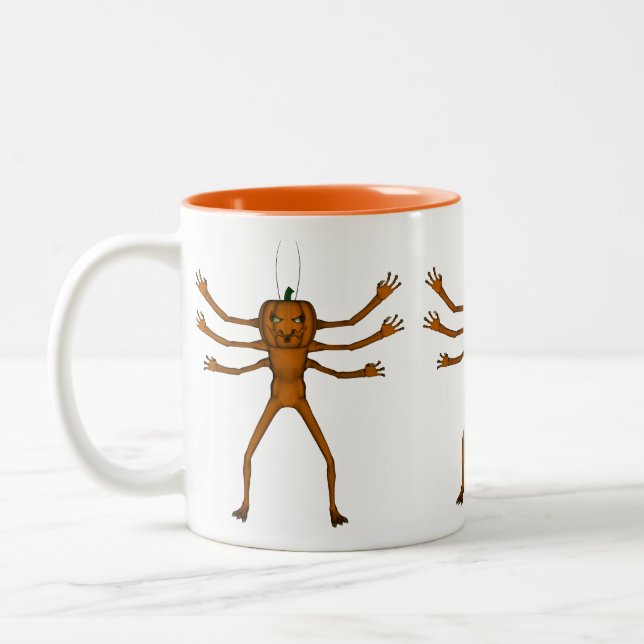 Funny Halloween Creeper Två-Tonad Mugg (Vänster)