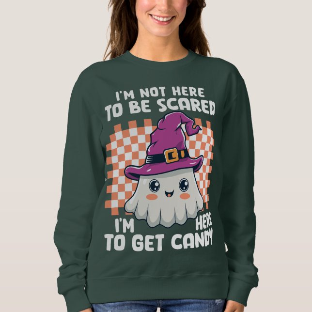 Funny Halloween Cute Ghost Witch T Shirt (Framsida)