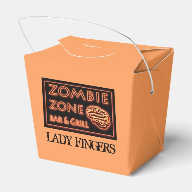 Funny Halloween Dam Finger Zombie Food Takeout Presentaskar (Baksidan Sidan)