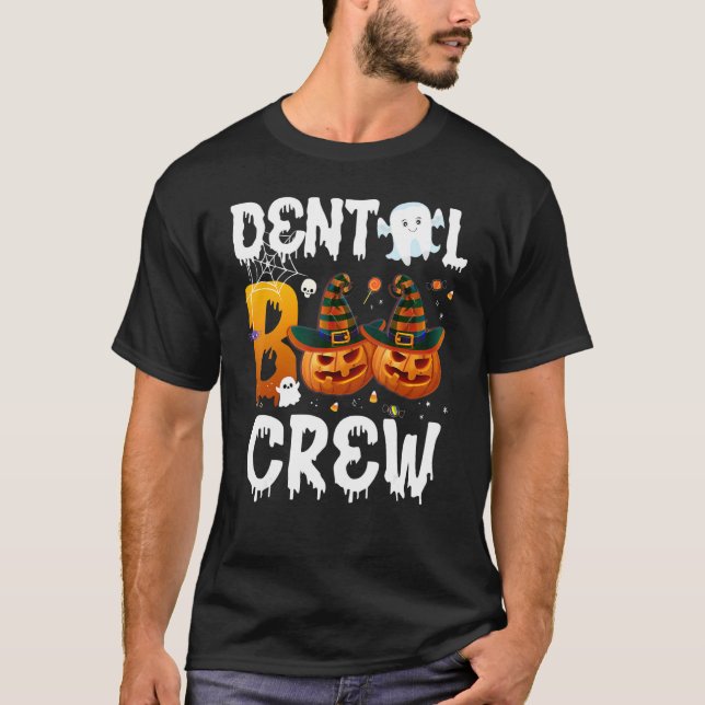 Funny Halloween Dental Boo Crew Nurse Dentist Doct T Shirt (Framsida)