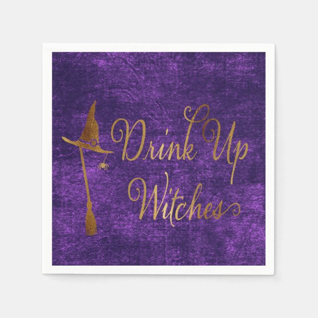 Funny Halloween Drink Up Witches Pappersservett (Framsidan)