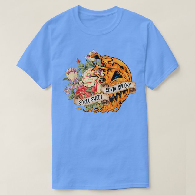 Funny Halloween Fall Pumpkin Flower Sorta Sweet So T Shirt (Design framsida)