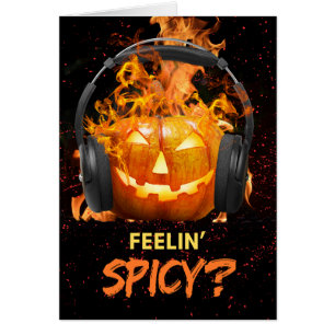 Funny Halloween Feelin’ Spicy Jack o'Lantern Hälsningskort