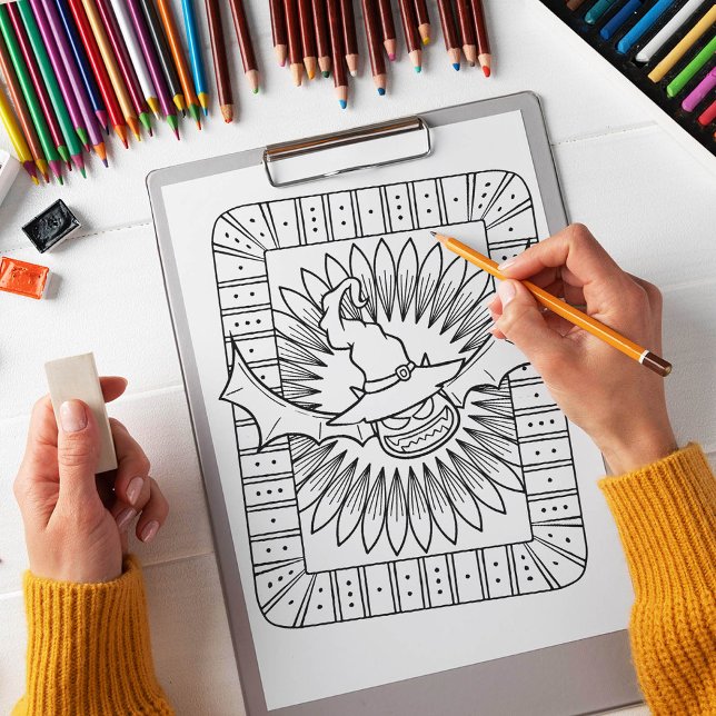 Funny Halloween Fladdermus Coloring Page Poster (Skapare uppladdad)