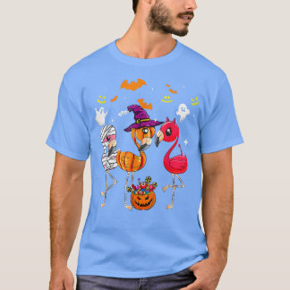 Funny Halloween Flamingo Flamingoween Witch Vampir T Shirt