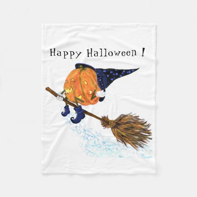 Funny Halloween Fleece Blanket Witch Pumpkin (Framsidan)