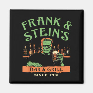 Funny Halloween Frank och Steins Pub Grill Magnet