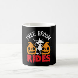Funny Halloween Free Broom Rides Witch Pumpkins Kaffemugg