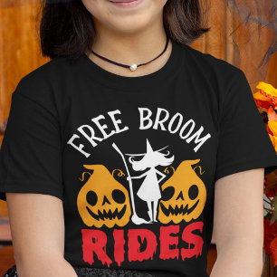 Funny Halloween Free Broom Rides Witch Pumpkins T Shirt