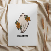 Funny Halloween Free Spirit Ghost Poster utskrivba
