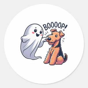 Funny Halloween Ghost Airedale Terrier Boop Lazy C Runt Klistermärke