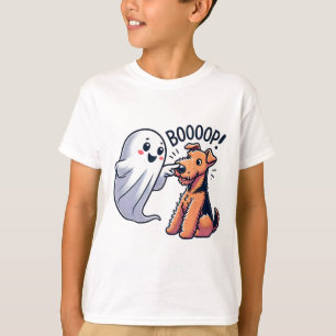 Funny Halloween Ghost Airedale Terrier Boop Lazy C T Shirt