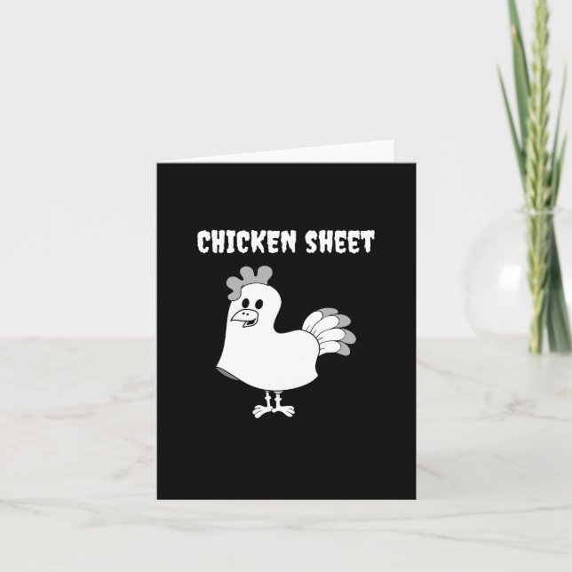 Funny Halloween Ghost Boo Lakan Pun Chicken Lakan Kort (Framsida)